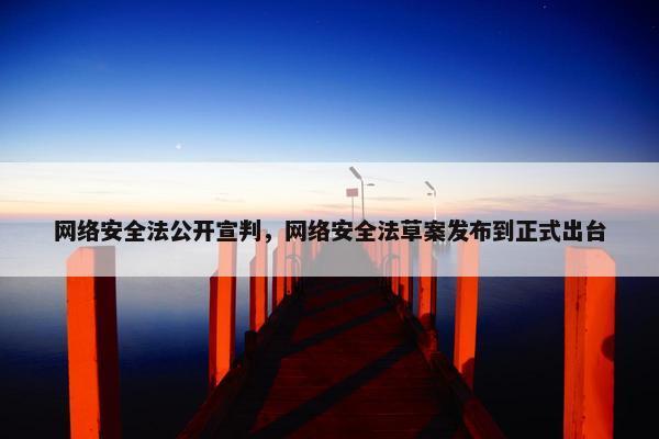 网络安全法公开宣判，网络安全法草案发布到正式出台