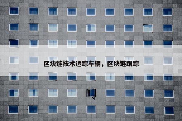 区块链技术追踪车辆，区块链跟踪