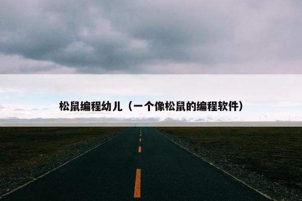 松鼠编程幼儿（一个像松鼠的编程软件）