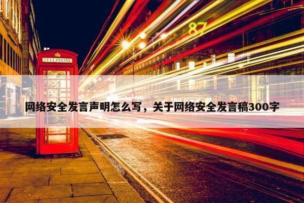 网络安全发言声明怎么写，关于网络安全发言稿300字