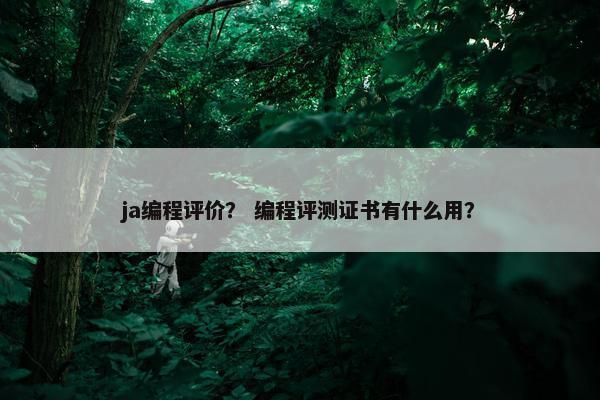 ja编程评价？ 编程评测证书有什么用？