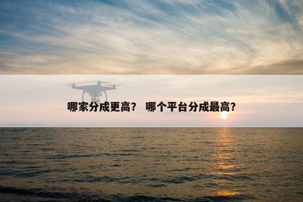 哪家分成更高？ 哪个平台分成最高？