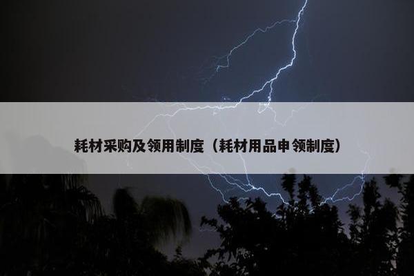 耗材采购及领用制度（耗材用品申领制度）