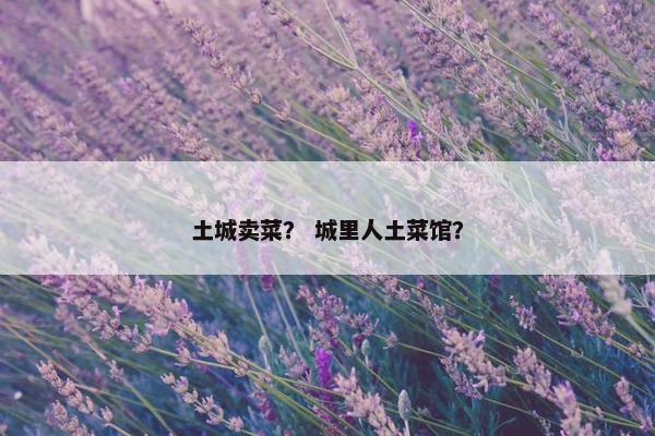 土城卖菜？ 城里人土菜馆？