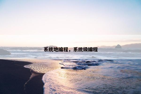 系统地编程，系统级编程