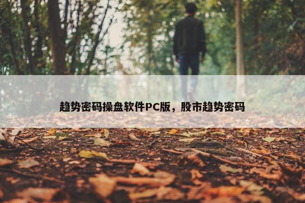 趋势密码操盘软件PC版，股市趋势密码