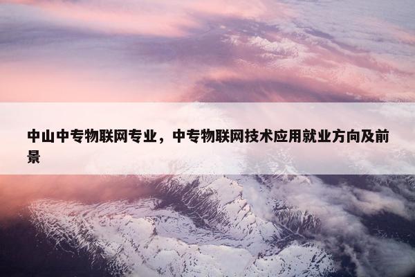 中山中专物联网专业，中专物联网技术应用就业方向及前景