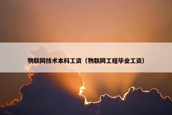 物联网技术本科工资（物联网工程毕业工资）