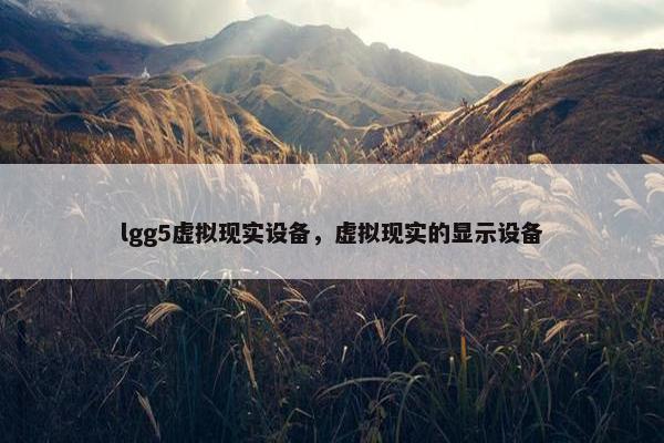 lgg5虚拟现实设备，虚拟现实的显示设备