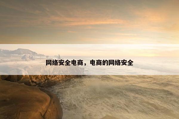 网络安全电商，电商的网络安全