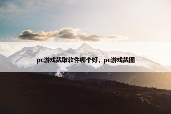 pc游戏截取软件哪个好，pc游戏截图
