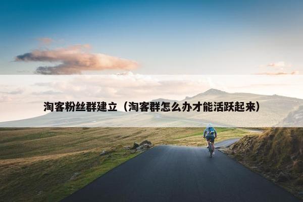 淘客粉丝群建立（淘客群怎么办才能活跃起来）