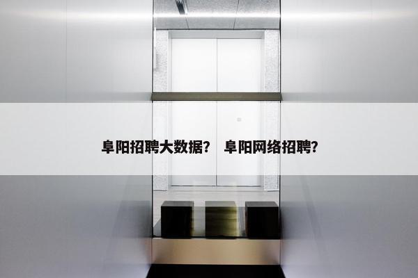 阜阳招聘大数据？ 阜阳网络招聘？