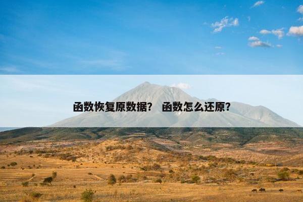 函数恢复原数据？ 函数怎么还原？