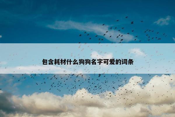 包含耗材什么狗狗名字可爱的词条