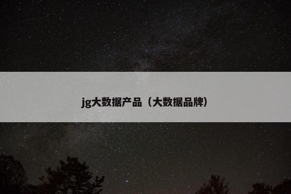 jg大数据产品（大数据品牌）