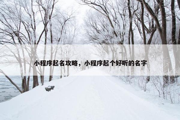 小程序起名攻略，小程序起个好听的名字