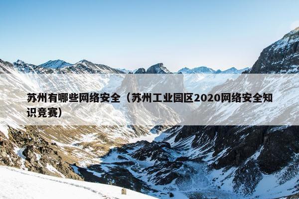 苏州有哪些网络安全（苏州工业园区2020网络安全知识竞赛）