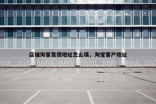 店铺淘客发货地址怎么填，淘宝客户地址