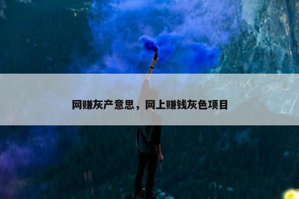 网赚灰产意思，网上赚钱灰色项目