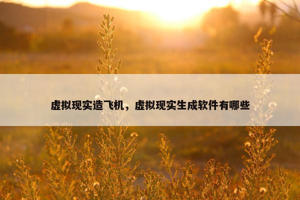 虚拟现实造飞机，虚拟现实生成软件有哪些