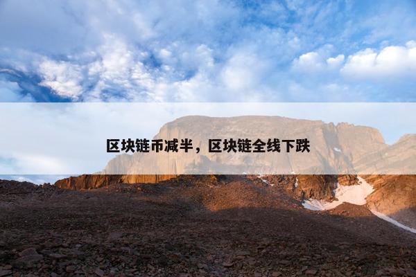 区块链币减半，区块链全线下跌