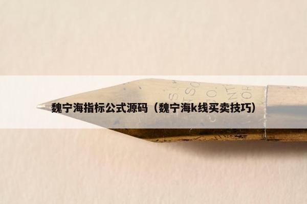 魏宁海指标公式源码（魏宁海k线买卖技巧）