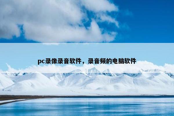 pc录像录音软件，录音频的电脑软件