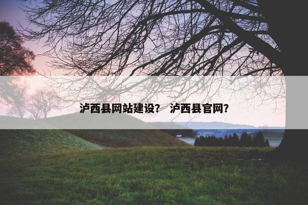 泸西县网站建设？ 泸西县官网？
