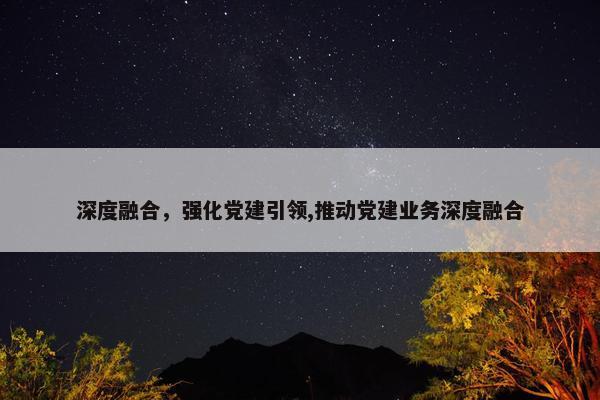 深度融合，强化党建引领,推动党建业务深度融合