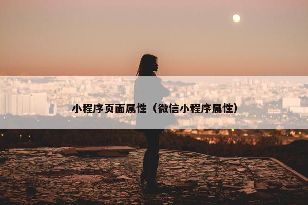 小程序页面属性（微信小程序属性）
