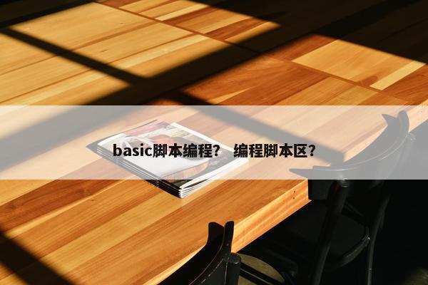 basic脚本编程？ 编程脚本区？