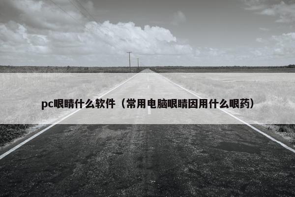 pc眼睛什么软件（常用电脑眼睛因用什么眼药）
