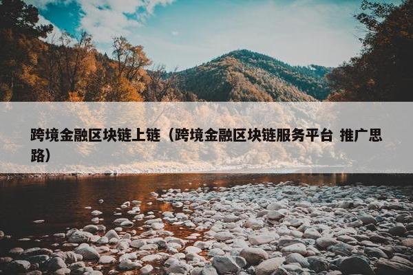 跨境金融区块链上链（跨境金融区块链服务平台 推广思路）