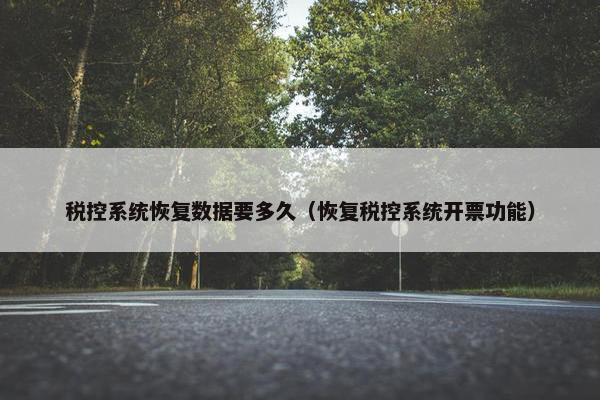 税控系统恢复数据要多久（恢复税控系统开票功能）