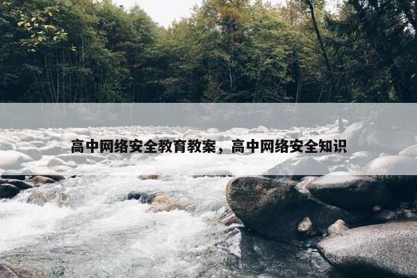 高中网络安全教育教案，高中网络安全知识