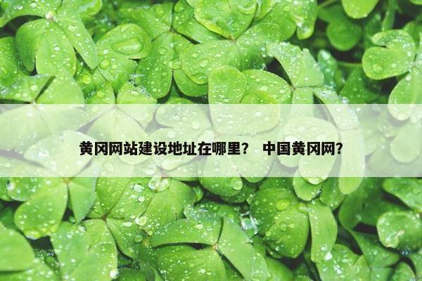 黄冈网站建设地址在哪里？ 中国黄冈网？