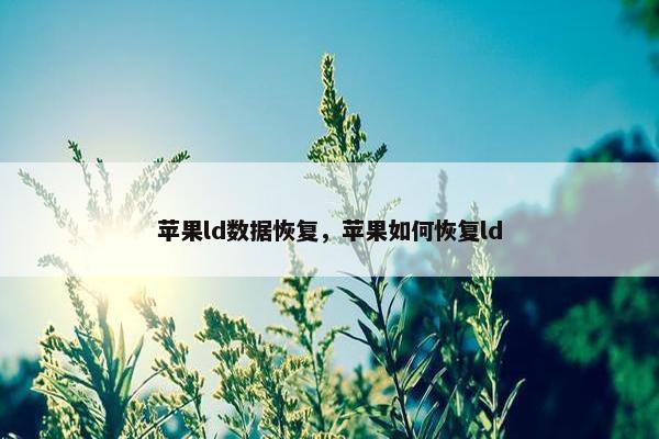 苹果ld数据恢复，苹果如何恢复ld