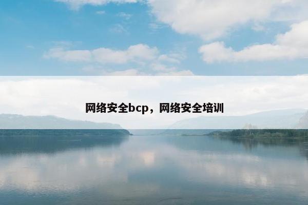 网络安全bcp，网络安全培训