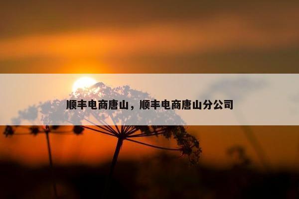 顺丰电商唐山，顺丰电商唐山分公司
