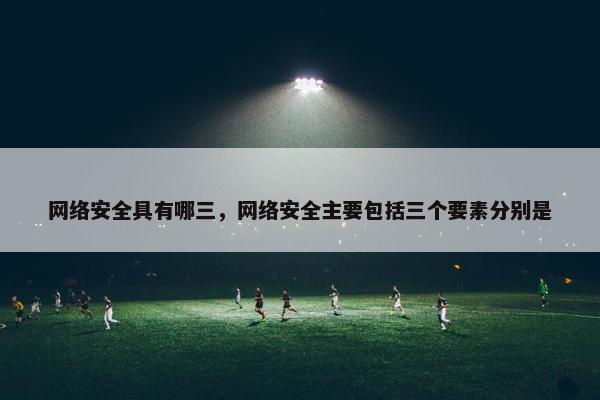 网络安全具有哪三，网络安全主要包括三个要素分别是