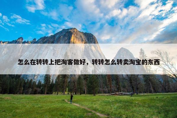 怎么在转转上把淘客做好，转转怎么转卖淘宝的东西