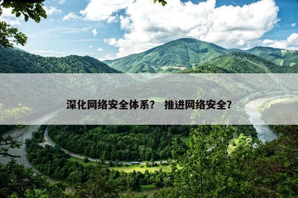 深化网络安全体系？ 推进网络安全？