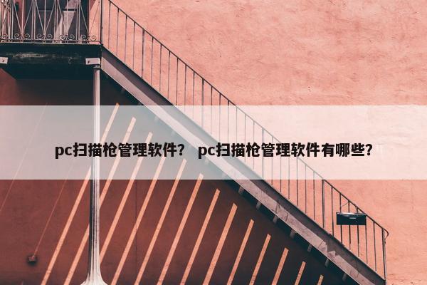 pc扫描枪管理软件？ pc扫描枪管理软件有哪些？