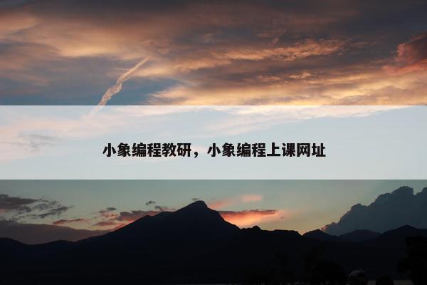 小象编程教研，小象编程上课网址