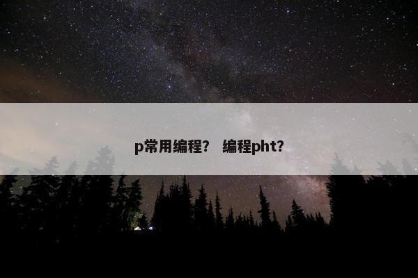 p常用编程？ 编程pht？