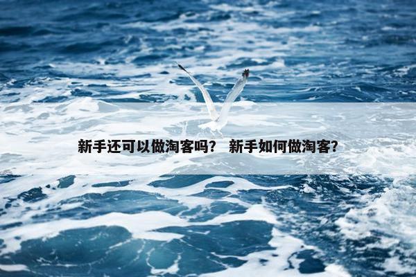 新手还可以做淘客吗？ 新手如何做淘客？