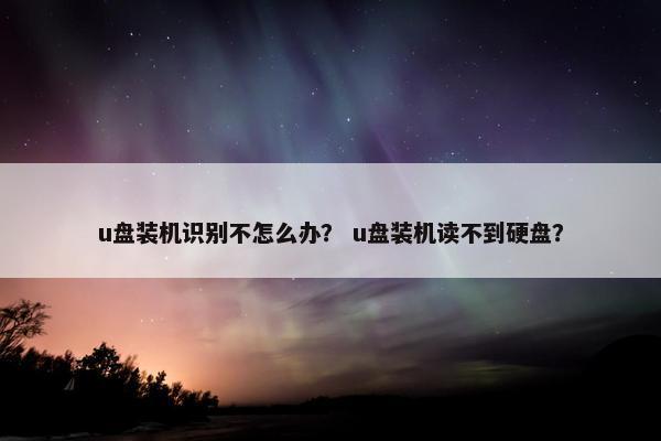 u盘装机识别不怎么办？ u盘装机读不到硬盘？