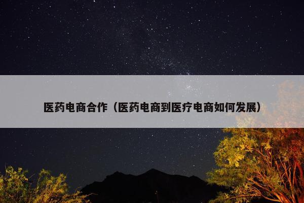 医药电商合作（医药电商到医疗电商如何发展）