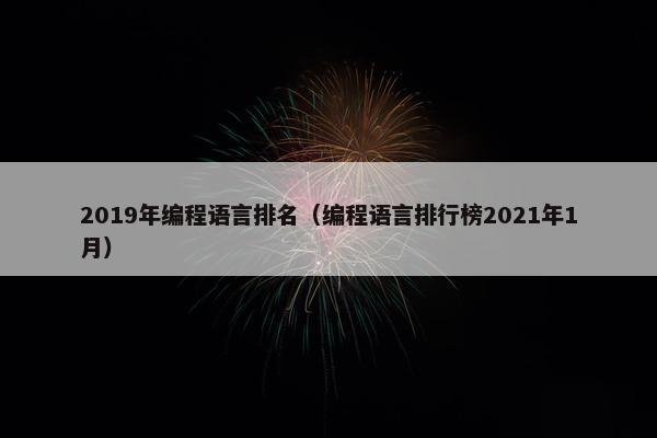 2019年编程语言排名（编程语言排行榜2021年1月）